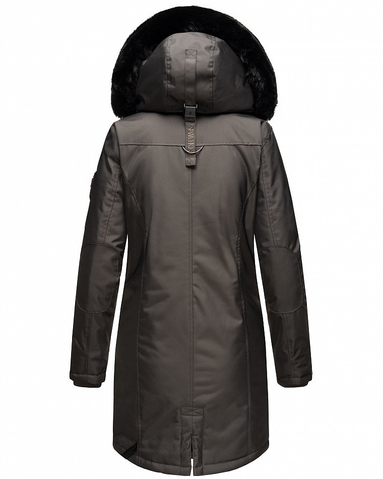 Navahoo Winterparka Wintermantel mit Kapuze & Kunstfell Tiniis Anthrazit Gr. 34 - XS