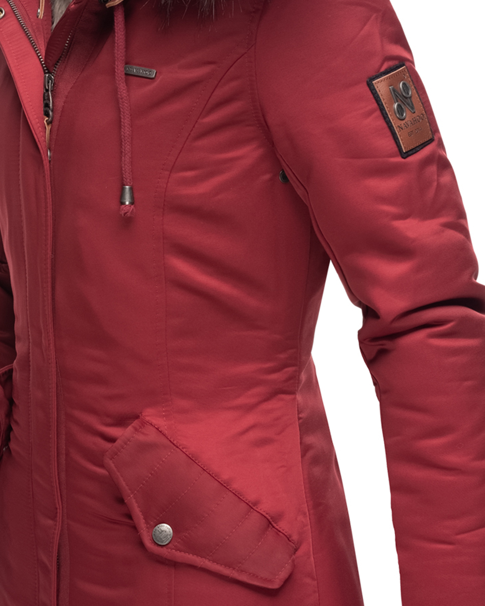 Navahoo Daylight Premium Warme Damen Winter Jacke gefüttert Parka Bordeaux Gr. 34 - XS