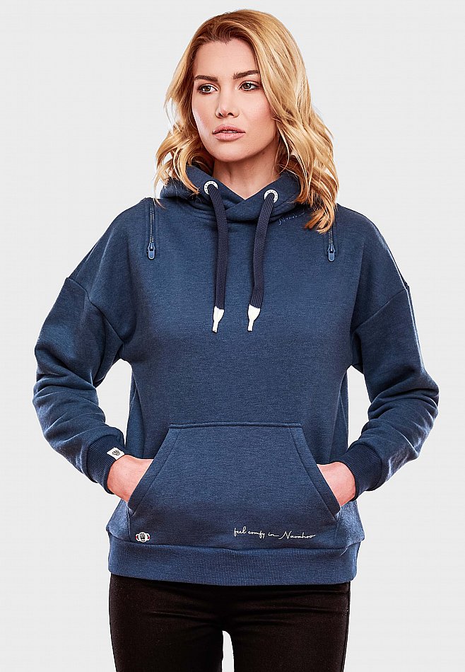 Navahoo Zuckerbärchen Damen Hoodie Kapuzensweatshirt Pullover Dusty Blue Gr. 38 - M