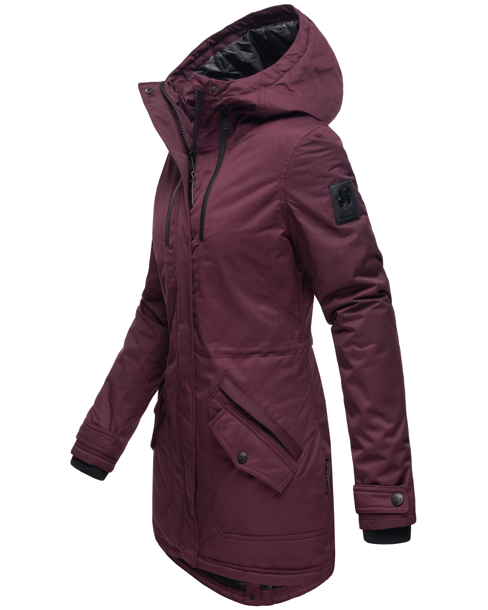 Navahoo Avrille Sportliche Damen Winterjacke mit Kapuze Wine Gr. 40 - L