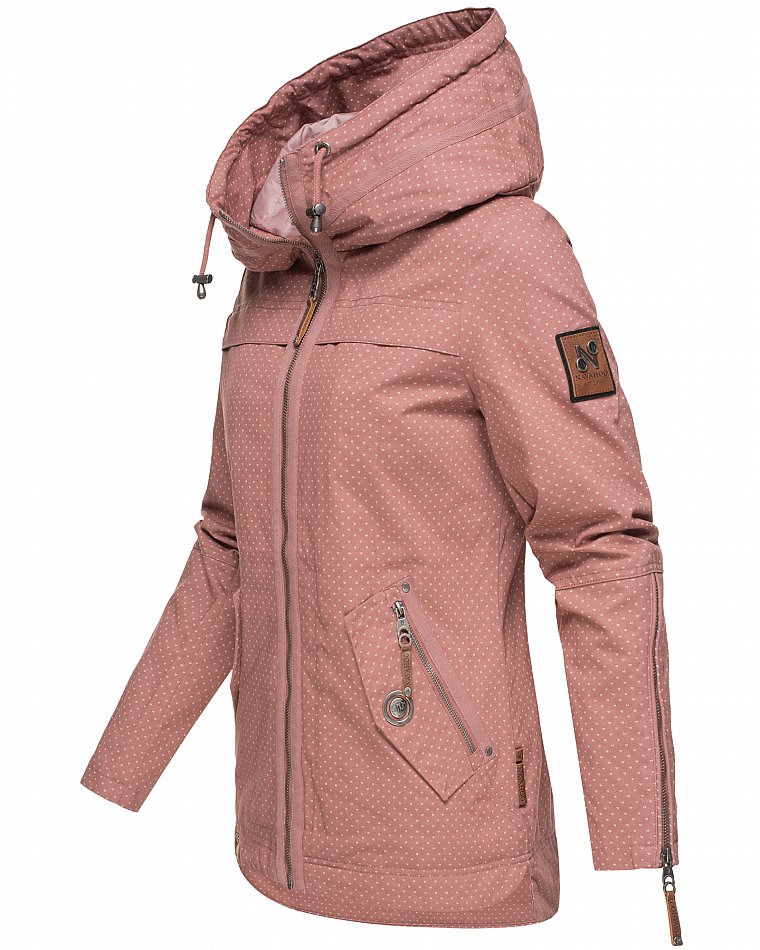 Navahoo Wekoo Damen Übergangsjacke mit Kapuze Rose mit Print Gr. 42 - XL