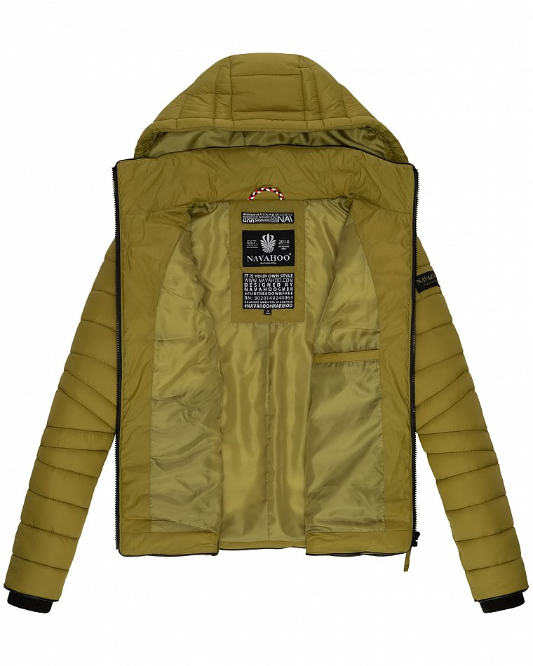 Navahoo Lulana Damen Übergangs Steppjacke mit Kapuze Moos Grün Gr. 36 - S