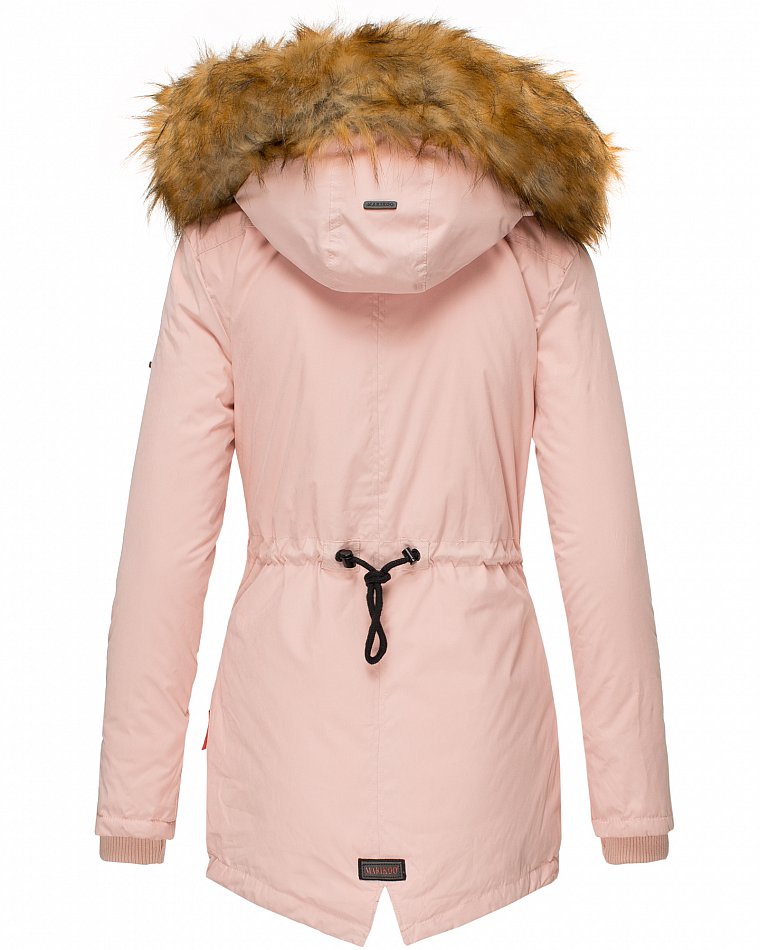 Marikoo Akira Damen Winter Jacke Parka Gefüttert mit Kapuze Rose Gr. 40 - L
