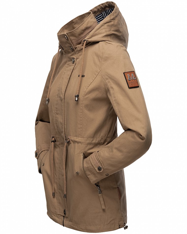 Navahoo Nyokoo Damen Übergangsjacke mit Kapuze Taupe Gr. 42 - XL