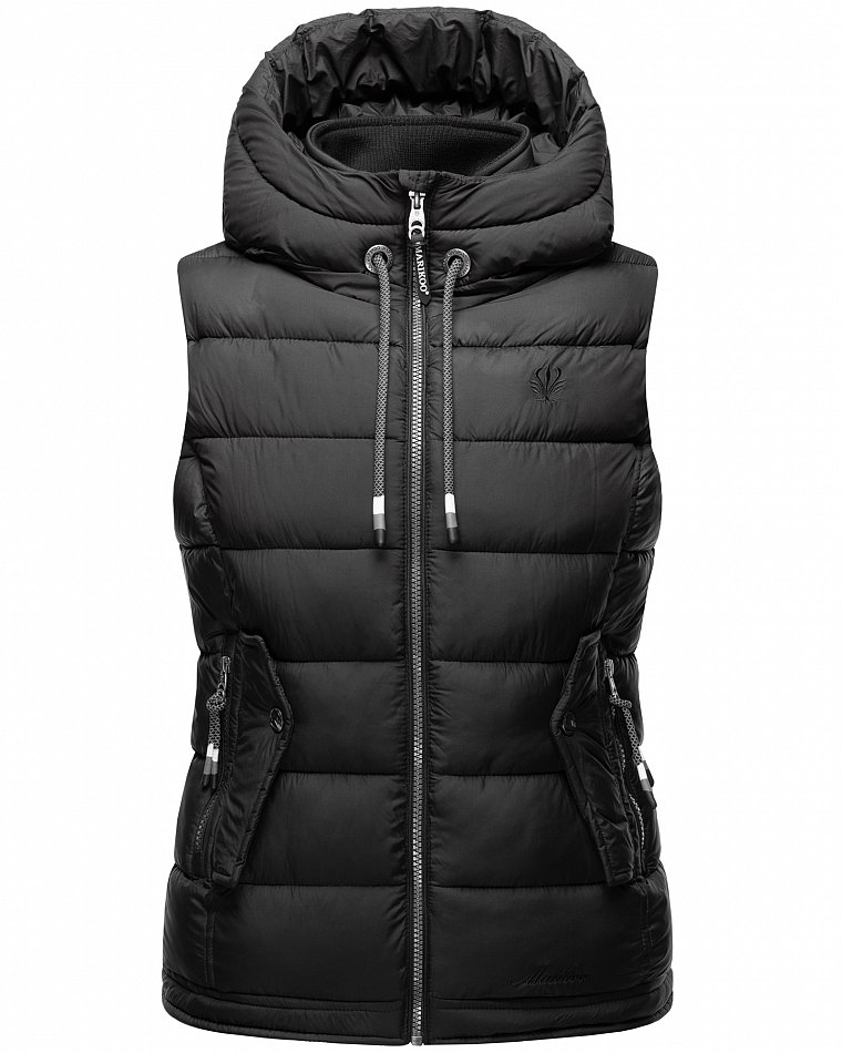 Marikoo Taisaa Damen Übergangs Weste mit Stehkragen Schwarz Gr. 34 - XS 
