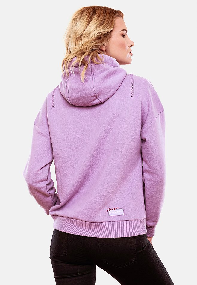 Navahoo Zuckerbärchen Damen Hoodie Kapuzensweatshirt Pullover Lila  Gr. 34 - XS