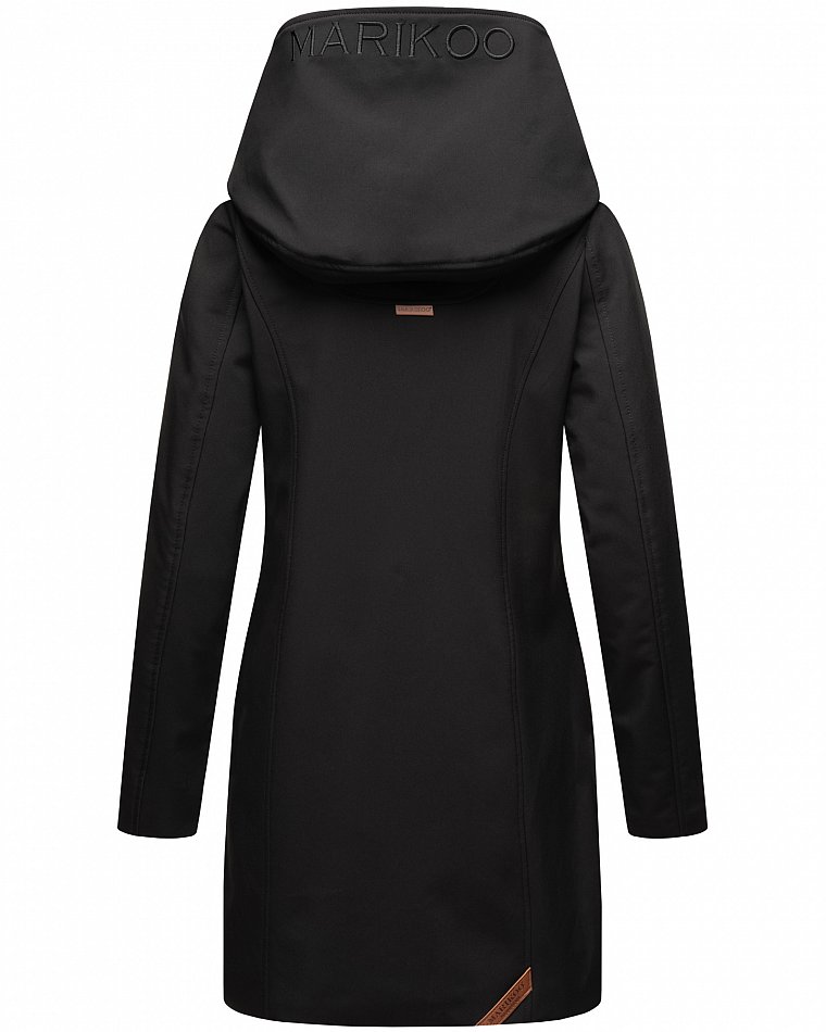 Marikoo Mayleen Damen Softshell Jacke mit Kapuze Schwarz Gr. 36 - S