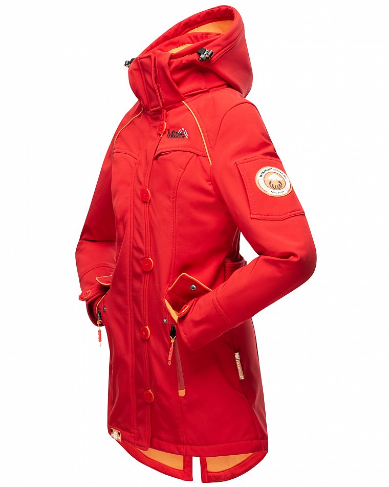 Marikoo Elegante Damen Übergangs Softshell Jacke mit Kapuze Soulinaa Rot Gr. 44 - XXL