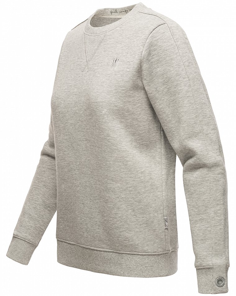 Marikoo Umikoo Damen Pullover Recycled Sweatshirt Grau Melange Gr. 40 - L