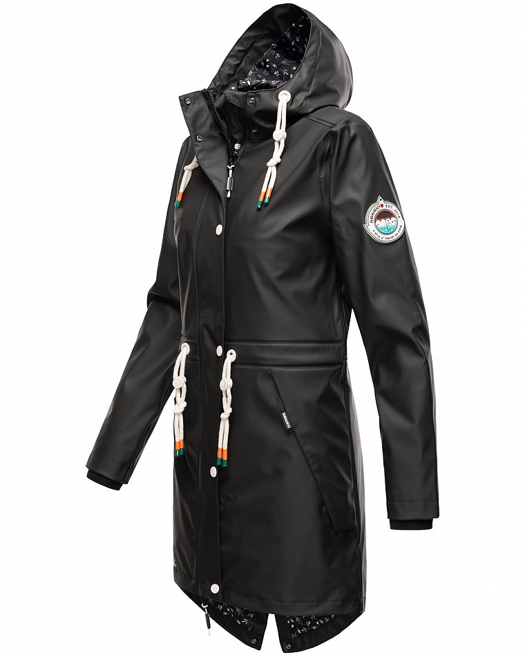 Navahoo Tropical Stormoo Damen Übergangsjacke Regenjacke Schwarz Gr. 40 - L