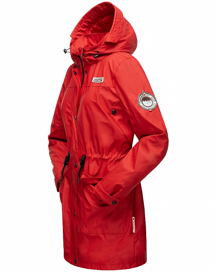 Navahoo Deike Damen Winterjacke Regenjacke mit Teddyfell Rot Gr. 36 - S