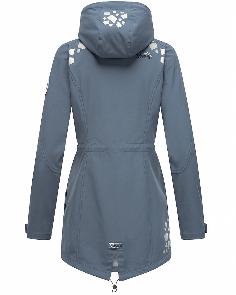 Marikoo Wasserfeste Damen Softshell Übergangsjacke mit Kapuze und Reflektoren Ulissaa Dusty Blue Gr. 40 - L