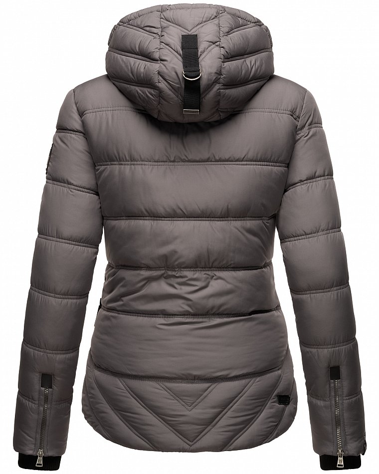 Navahoo Renesmee Winterjacke Stepp Jacke mit Kapuze Dunkel Grau Gr. 40 - L