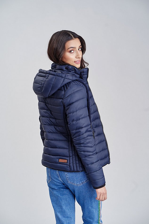 Navahoo Lulana Damen Übergangs Steppjacke mit Kapuze Navy Gr. 38 - M