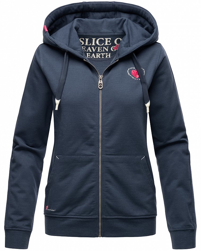 Navahoo Cremetörtchen Damen Sweatjacke Hoodie Dusty Blue Gr. 36 - S