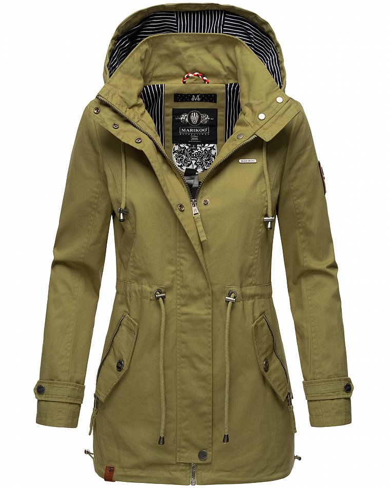 Navahoo Nyokoo Damen Übergangsjacke mit Kapuze Grün Gr. 38 - M