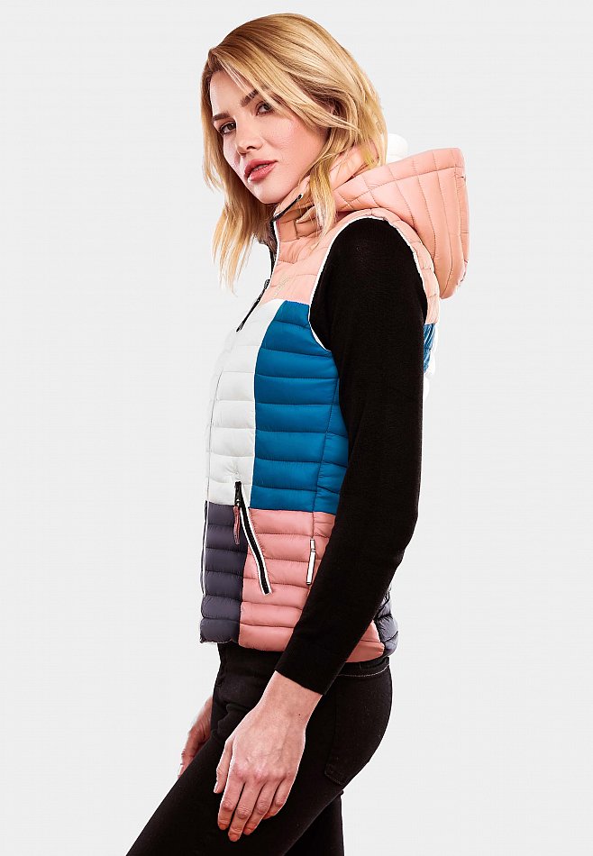 Navahoo Shadaa Multikulti Übergangs Steppweste mit Kapuze Dark Blue Gr. 42 - XL