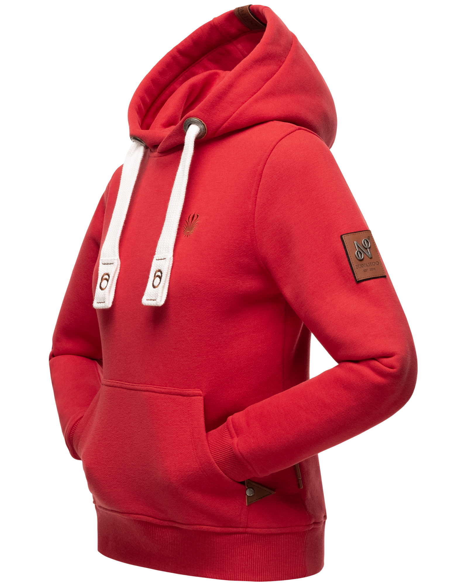 Navahoo Kapuzensweatshirt Hoodie mit Kapuze & breiten Tunnelzugkordeln Damlaa Rot Gr. 36 - S