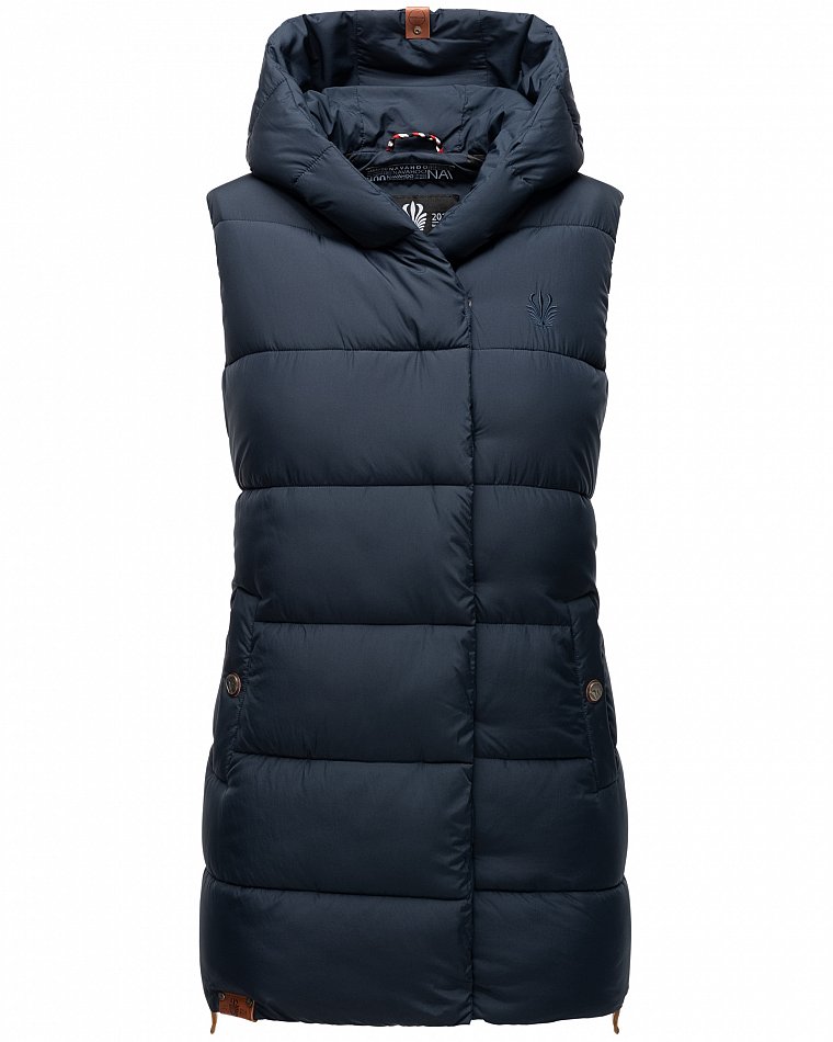 Navahoo Madilynaa Damen Winter Steppweste mit Kapuze Navy Gr. 38 - M