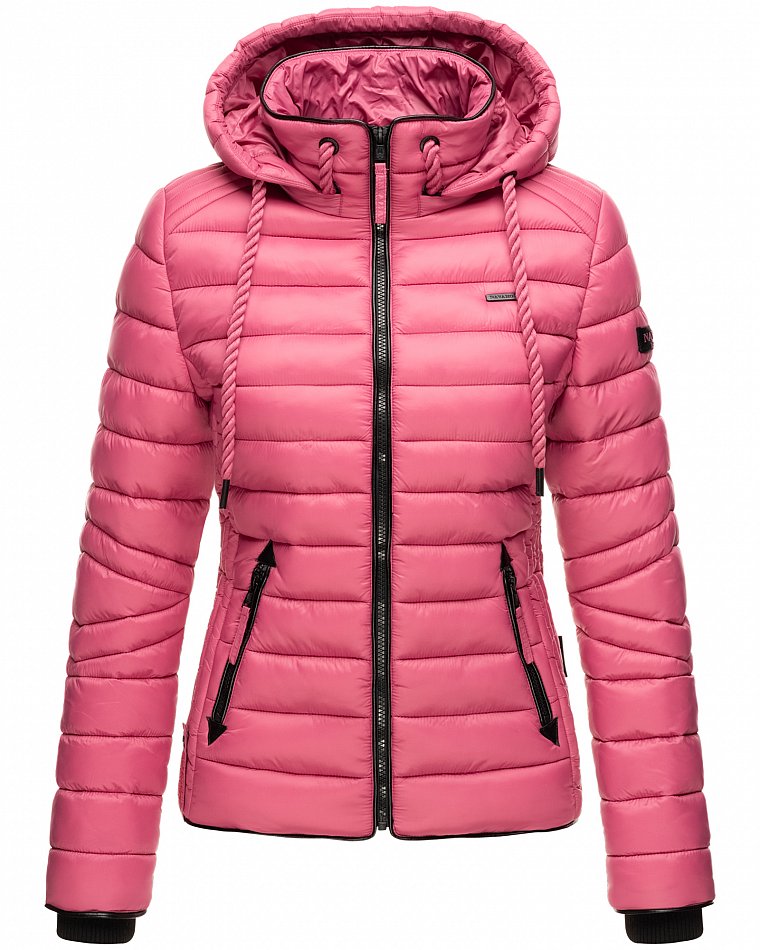 Navahoo Lulana Damen Übergangs Steppjacke mit Kapuze Berry Gr. 38 - M