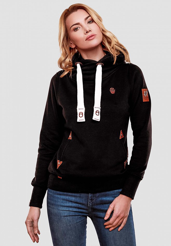 Navahoo Namkaa Damen Kapuzensweatshirt Hoodie Schwarz Gr. 36 - S