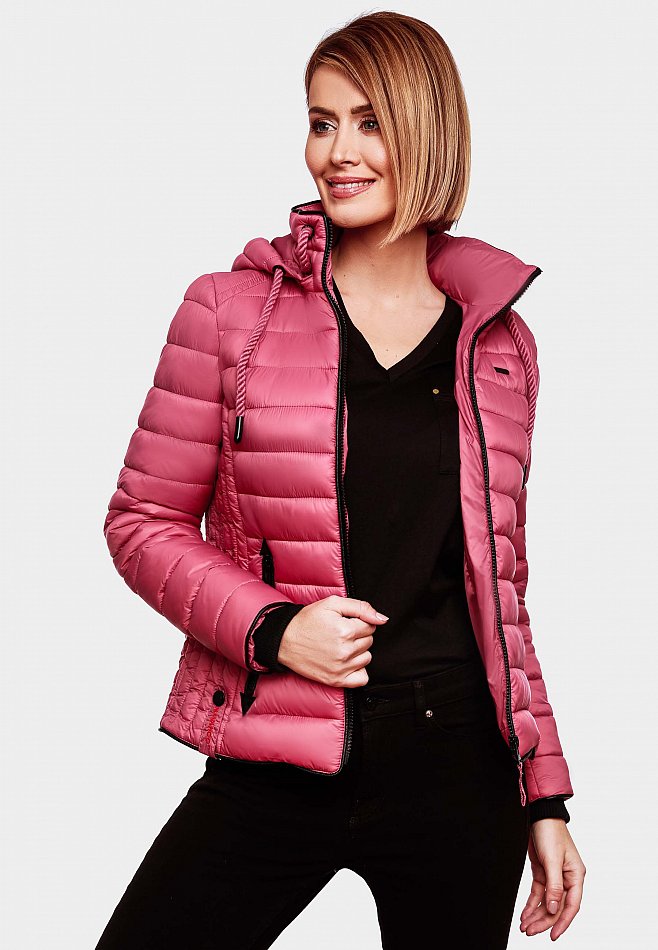 Navahoo Lulana Damen Übergangs Steppjacke mit Kapuze Berry Gr. 36 - S