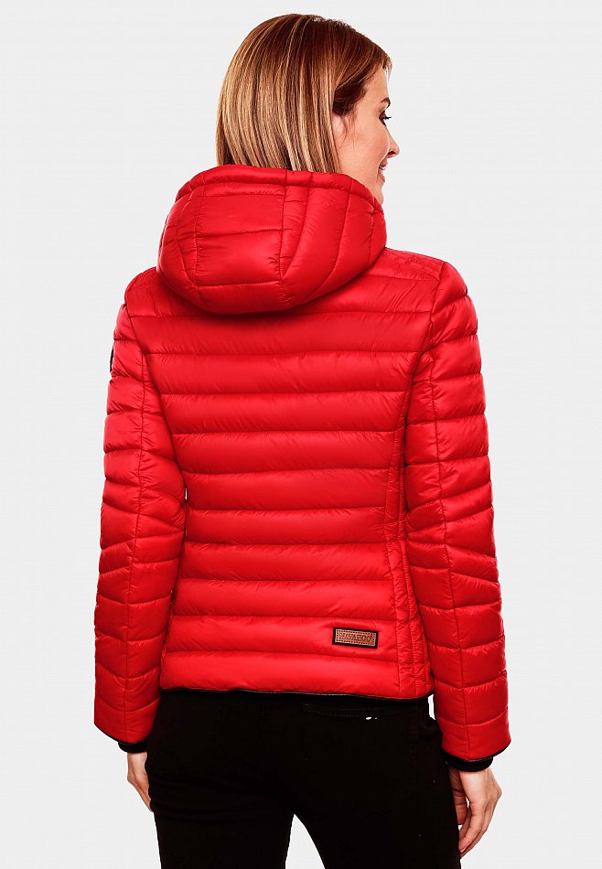 Navahoo Lulana Damen Übergangs Steppjacke mit Kapuze Rot Gr. 36 - S