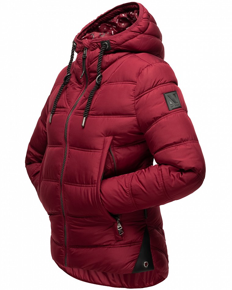 Navahoo Renesmee Winterjacke Stepp Jacke mit Kapuze Bordeaux Gr. 34 - XS