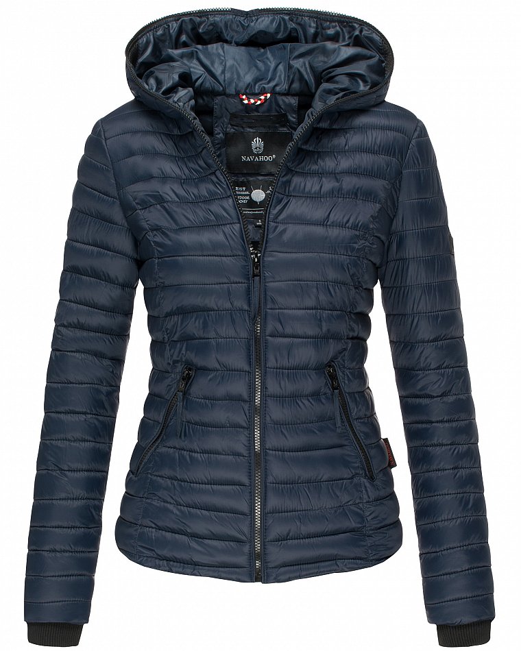 Navahoo Modische, leichte Damen Steppjacke mit Kapuze Kimuk Navy Gr. 34 - XS