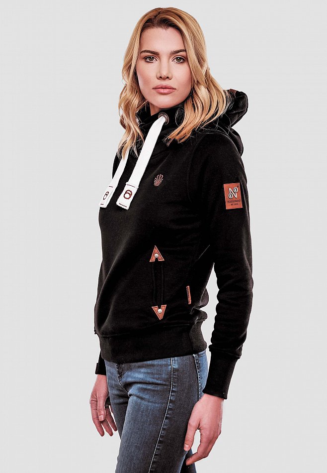 Navahoo Namkaa Damen Kapuzensweatshirt Hoodie Schwarz Gr. 40 - L