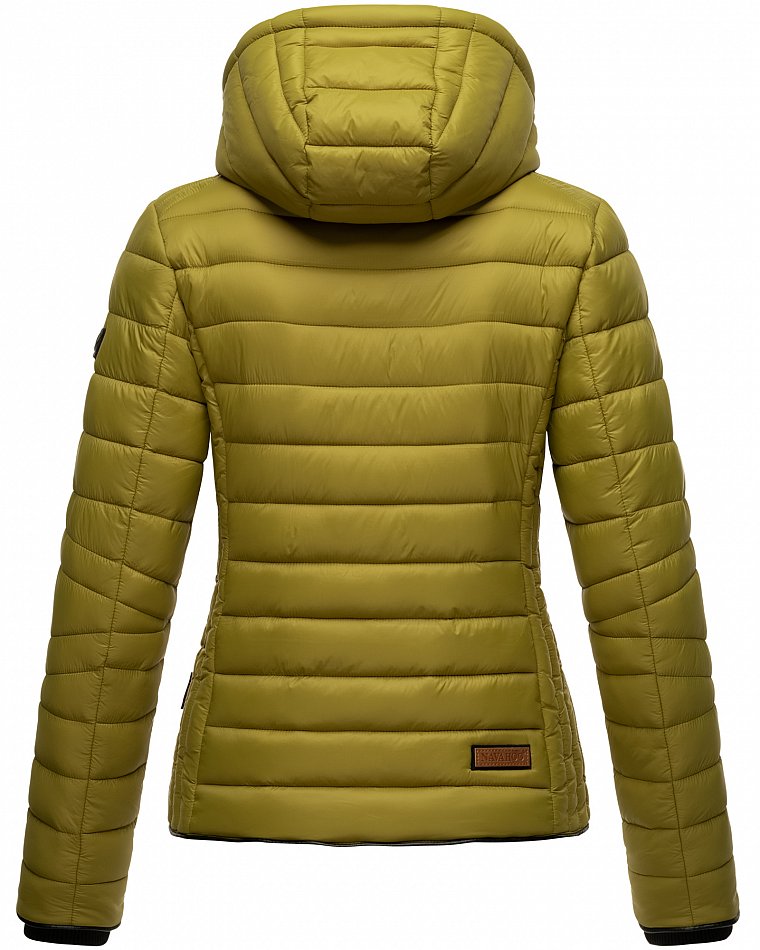 Navahoo Lulana Damen Übergangs Steppjacke mit Kapuze Moos Grün Gr. 38 - M