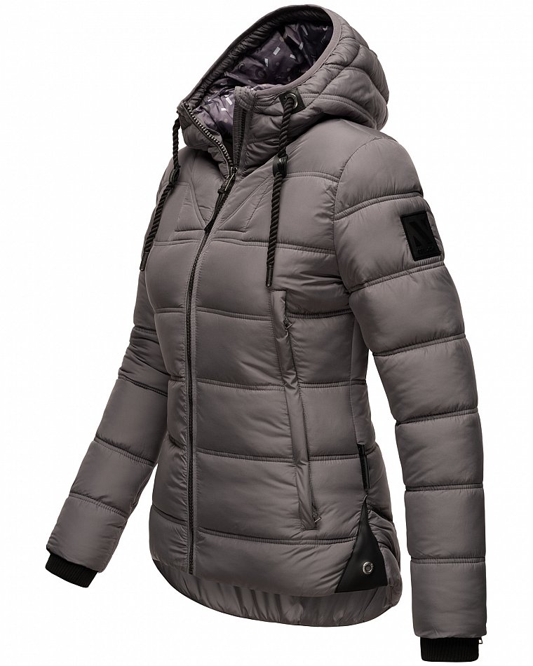 Navahoo Renesmee Winterjacke Stepp Jacke mit Kapuze Dunkel Grau Gr. 38 - M
