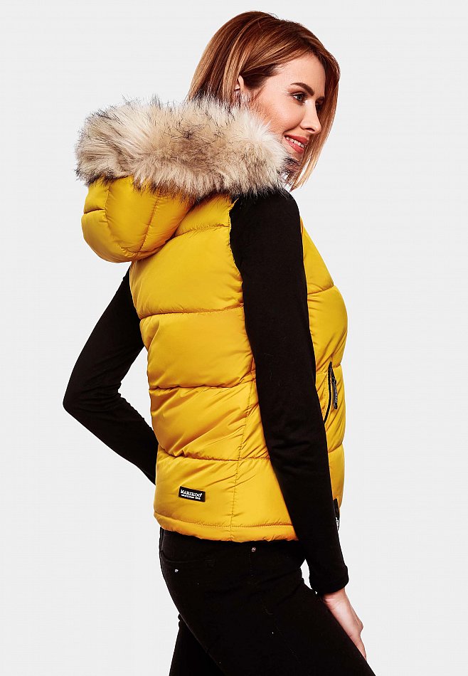 Marikoo Damen Winter Steppweste Eisflöckchen Gelb M | BrandsStreet