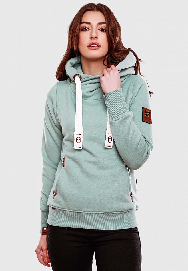 Navahoo Namkaa Damen Kapuzensweatshirt Hoodie Dusty Mint Gr. 38 - M