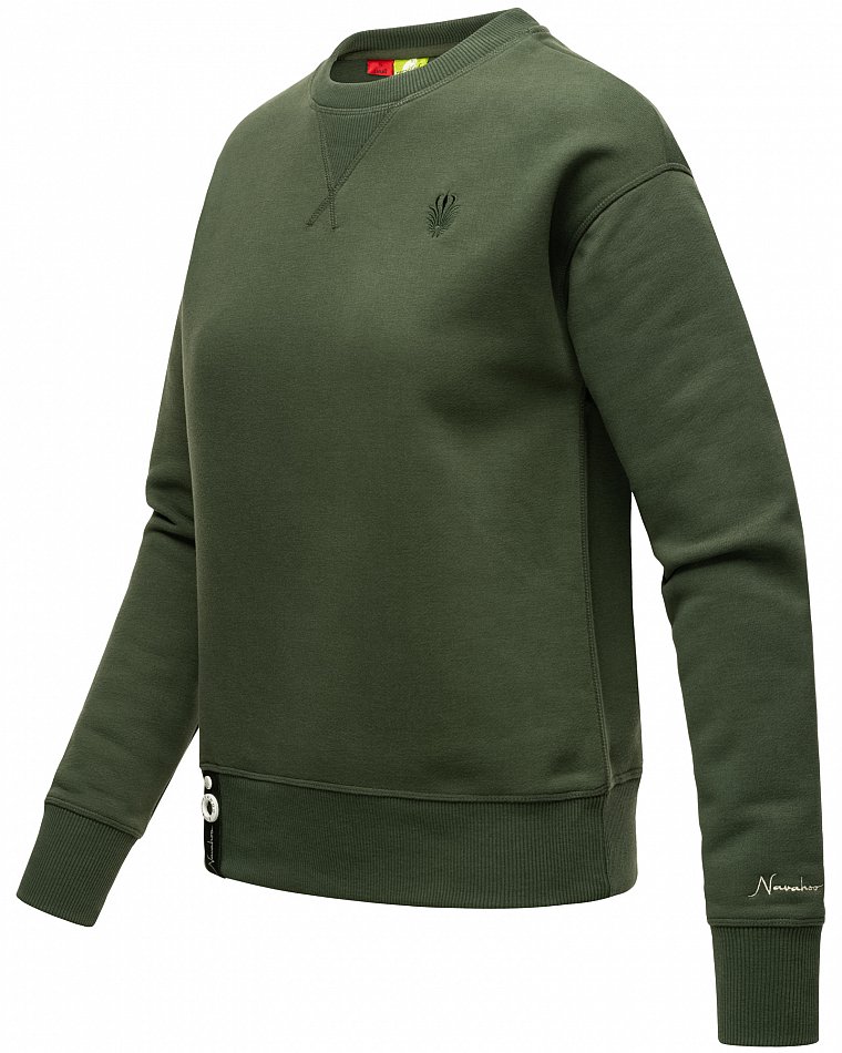 Navahoo Zuckerschnecke Damen Pullover Sweatshirt Dark Olive Gr. 40 - L
