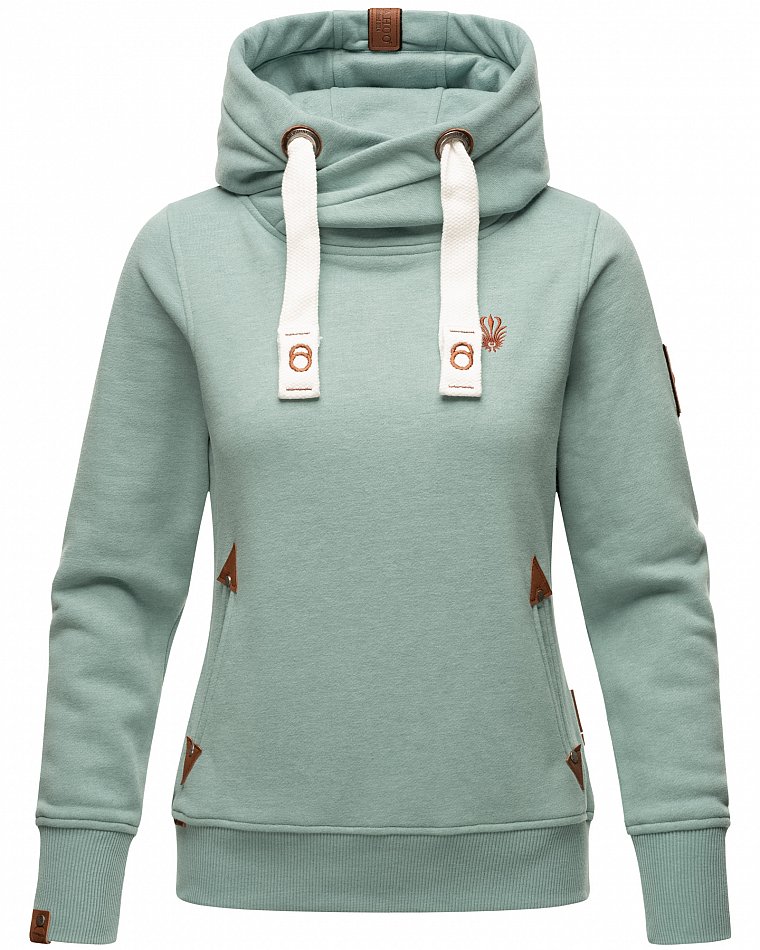 Navahoo Namkaa Damen Kapuzensweatshirt Hoodie Dusty Mint Gr. 38 - M