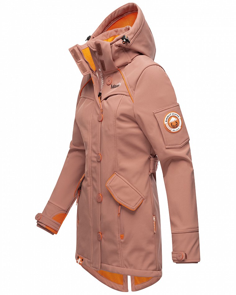 Marikoo Elegante Damen Übergangs Softshell Jacke mit Kapuze Soulinaa Terracotta Gr. 38 - M