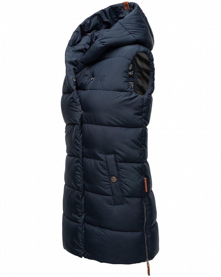 Navahoo Madilynaa Damen Winter Steppweste mit Kapuze Navy Gr. 38 - M