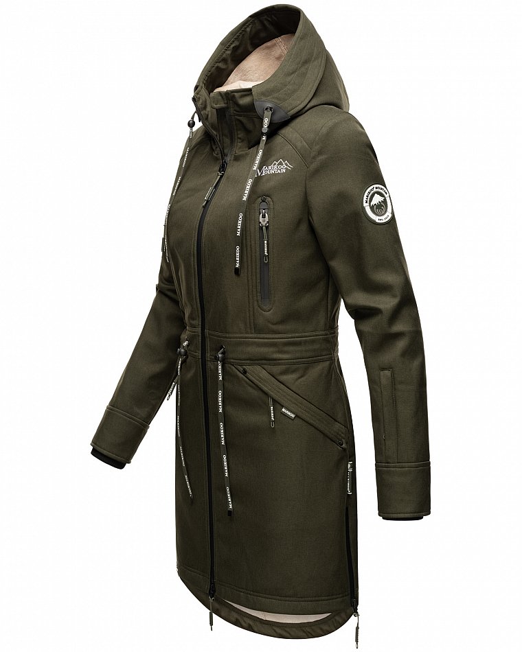 Marikoo Racquellee Damen Softshelljacke Funktionsmantel Olive Gr. 38 - M