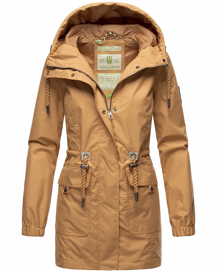 Navahoo Neophee Damen Übergangsjacke Parka Camel Gr. 34 - XS