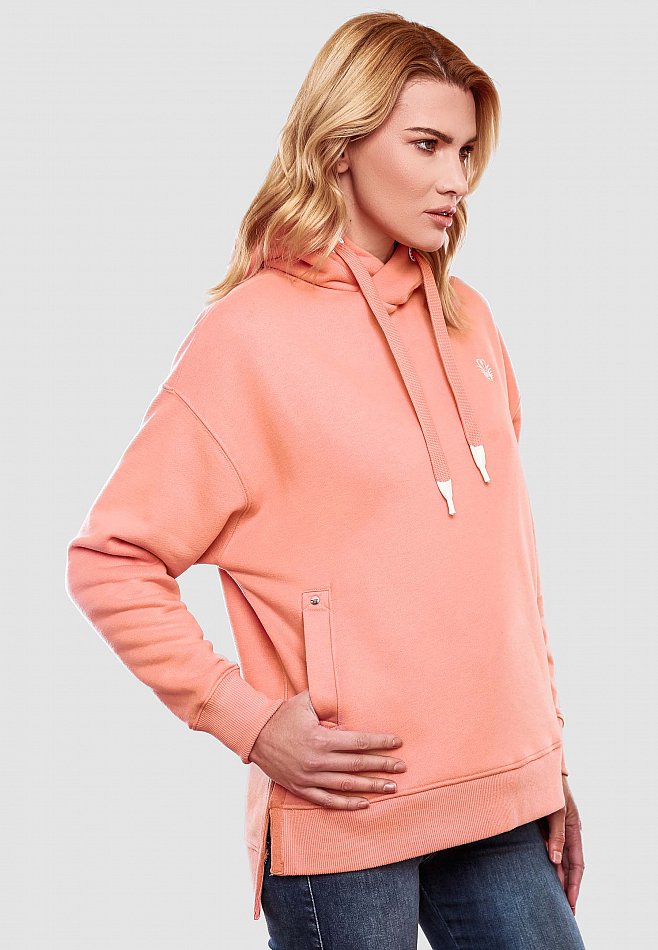 Navahoo Damen Hoodie Sweatpullover Silberengelchen Apricot Gr. 44 - XXL