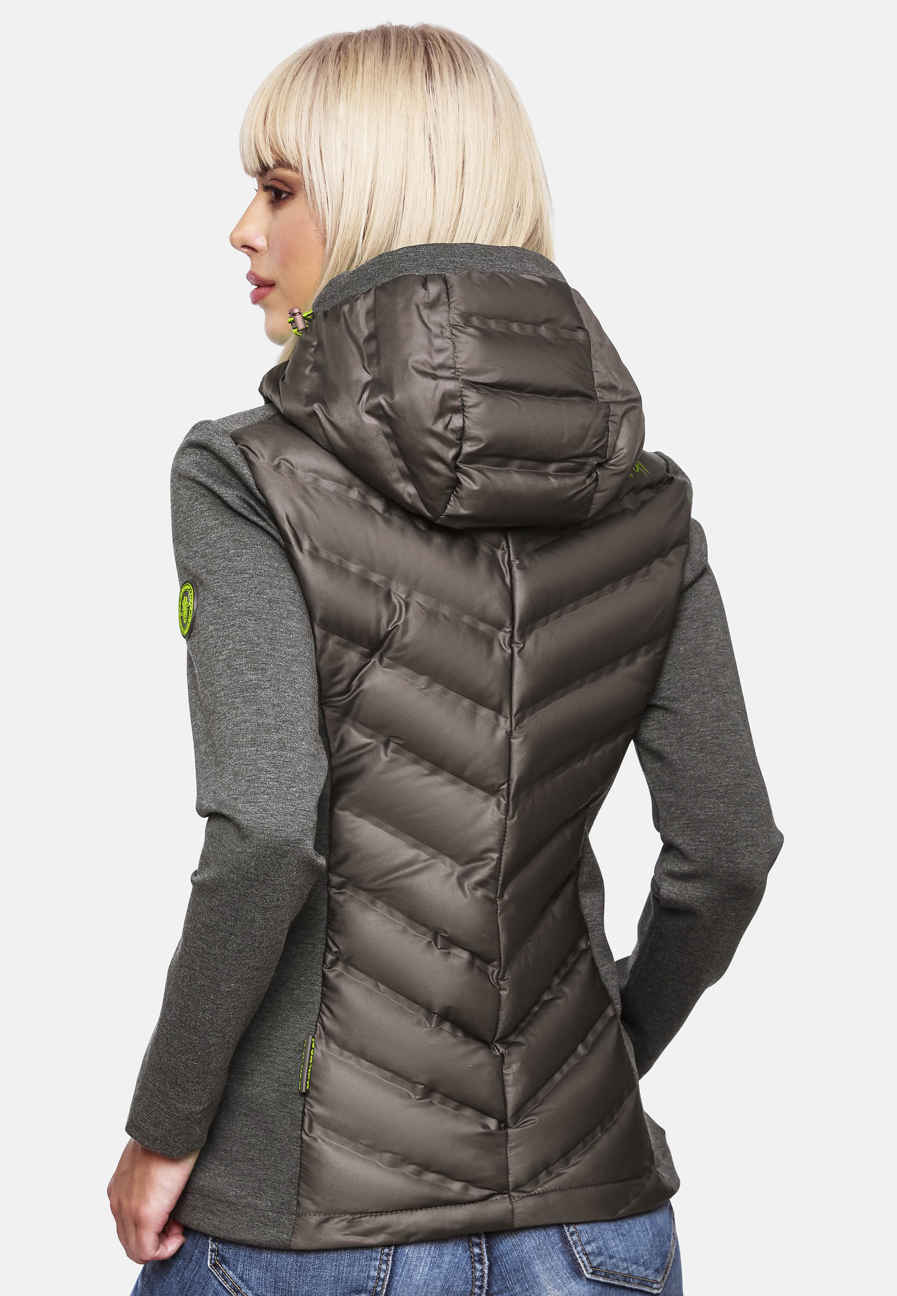 Navahoo Nimm Mich Mit Damen Übergangsjacke Steppjacke Dunkelgrau Gr. 34 - XS