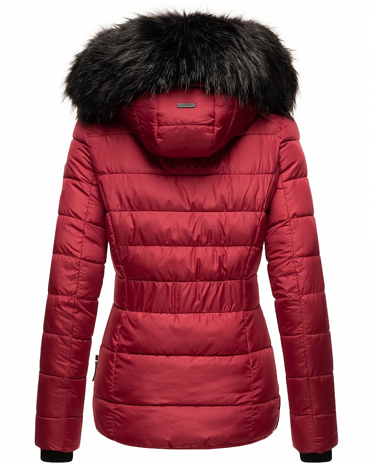 Navahoo Zuckerbiene Damen gefütterte Winter Steppjacke mit Kapuze Bordeaux Gr. 42 - XL