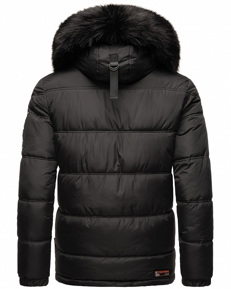 Stone Harbour Zarlaan Herren Parka Winterjacke mit Kapuze & Kunstfell Schwarz Gr. 50 - L