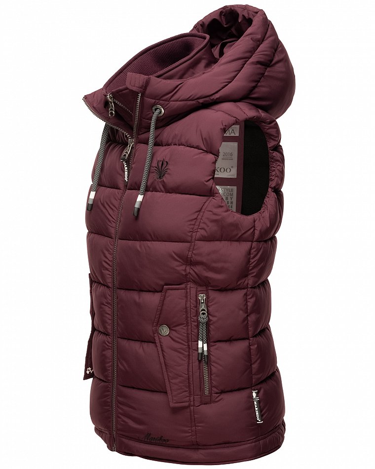 Marikoo Taisaa Damen Übergangs Weste mit Stehkragen Wine Gr. 34 - XS 