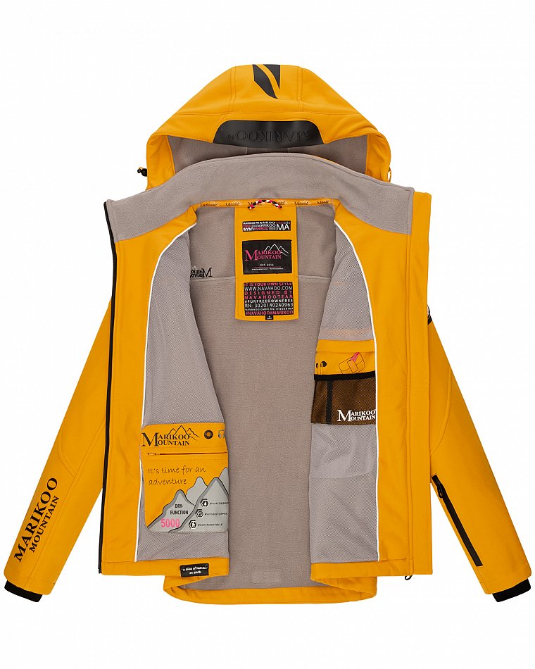 Marikoo Mountain wasserfeste Damen Softshell Regenjacke Mount-Cho-Oyu Amber Yellow Gr. 38 - M