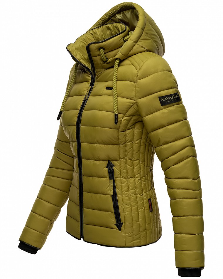 Navahoo Lulana Damen Übergangs Steppjacke mit Kapuze Moos Grün Gr. 36 - S