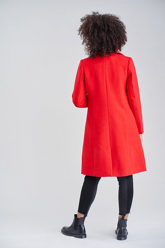 Marikoo Nanakoo Damen eleganter Wintermantel Trenchcoat Rot Gr. 36 - S