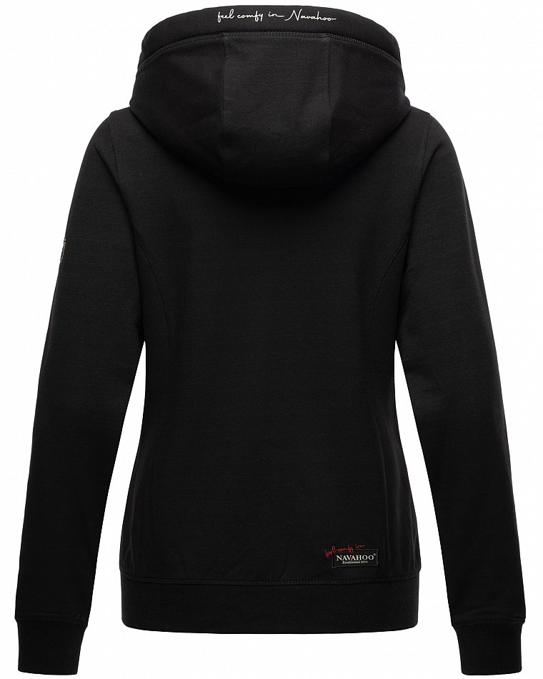 Navahoo Engelshaar Damen Sweatjacke Hoodie Schwarz Gr. 34 - XS