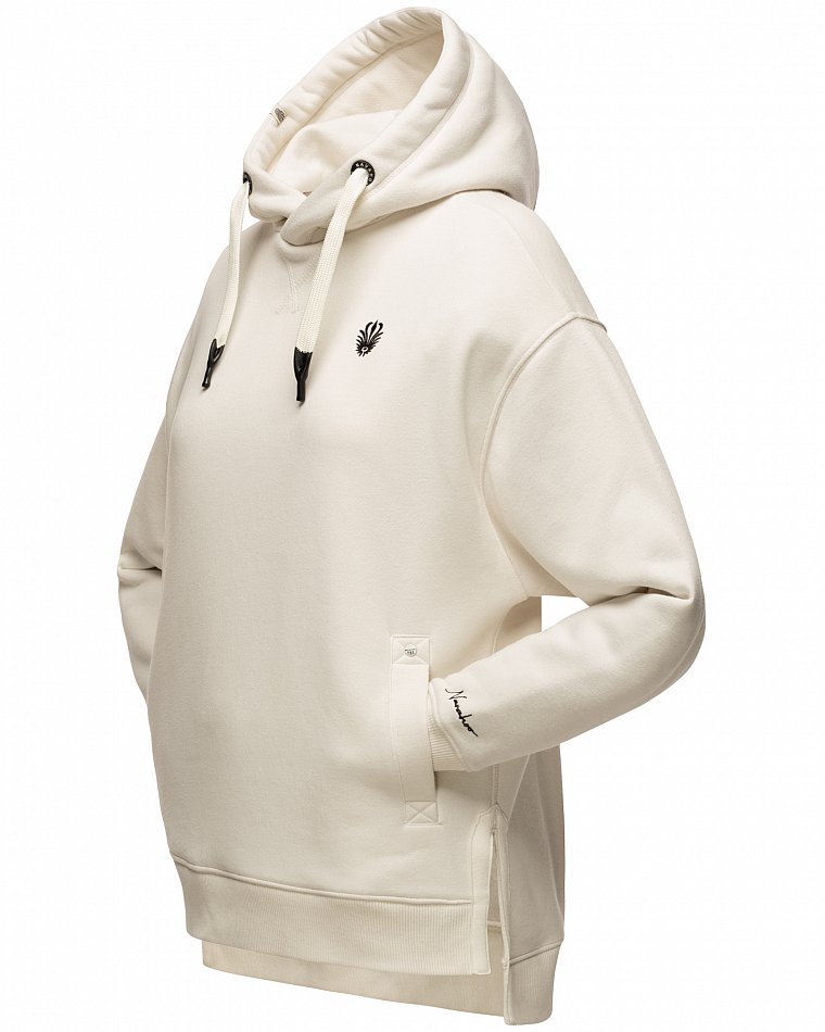 Navahoo Damen Hoodie Sweatpullover Silberengelchen Weiss Gr. 36 - S